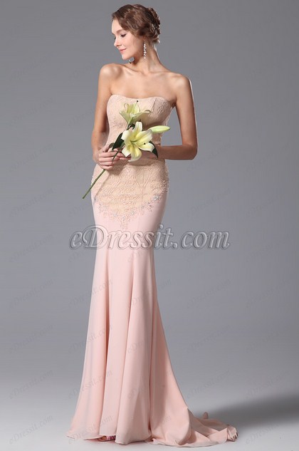 robe de soiree longue rose