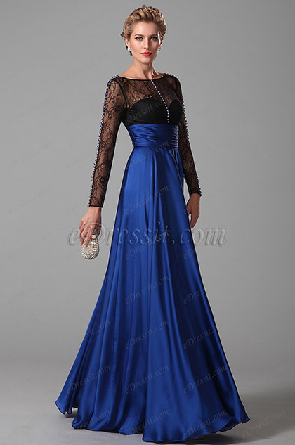 Glamorous Long Lace Sleeves Mother of the Bride Gown 
