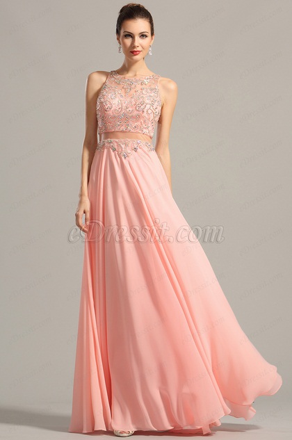 robe de cocktail longue rose,Robe cocktail longue rose