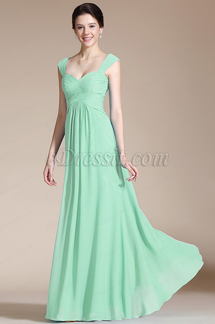 Mint Empire Waistline Bridesmaid Dress Evening Dress