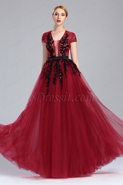 Beaded Lace Prom Carpet Formal Dress