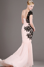 eDressit Charming Fitted Black Lace Pink Evening Dress (00106001)
