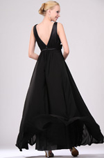 eDressit New Sexy Black V-cut Evening Dress
