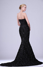 eDressit New Elegant Black Strapless Gown with Train