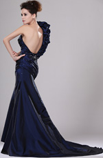 eDressit Einschulter Faltig Abendkleid (00113205)
