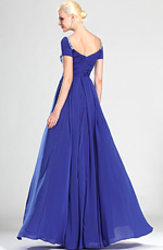 eDressit Kurze Ärmel Blau Abendkleid (00124505)