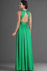 eDressit Grün V Ausschnitt Sexy Abendkleid (00129204)