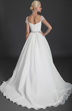 eDressit Cap Lace Sleeves Beaded Wedding Gown (01120407)