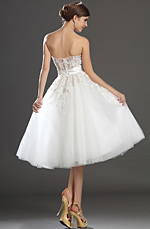 eDressit Lovely Short Strapless Lace Bodice Wedding Dress (01130107)