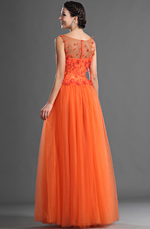 eDressit Jolie Fleurs Orange Robe de Soirée (02121310)