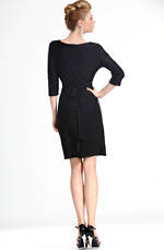 eDressit New Charming 3/4 Sleeves Stretchy Black Lady Day Dress