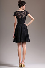 eDressit 2013 Neu Wonnig Kurz Ärmel Spitze Klein Schwarz Cocktail Abendkleid (04134600)