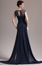 eDressit 2013 Nouveautés Elégante Col Rond Dentelle Bleu Foncé Robe Mère de Mariée (26134705)