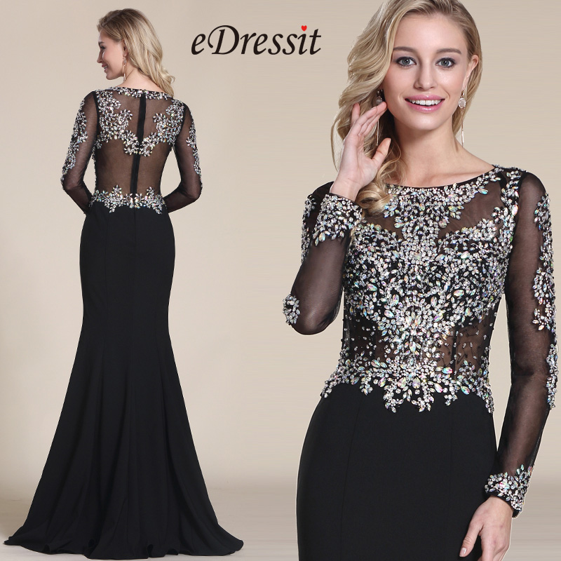 Beaded Bodice Long Sleeves Prom Dress Graduation Dress (C36150500)