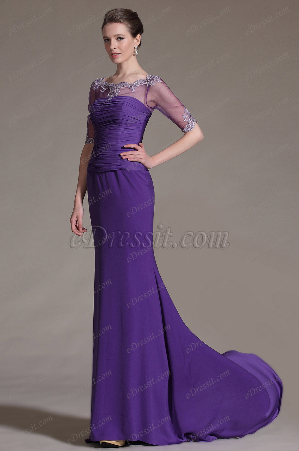 2014 New Purple Lace Neckline Mother of the Bride Dress 26146806 Mother Of The Mother Of The Bride Dresses With Scarf 2014 New Purple Lace Neckline Mother of the Bride Dress 26146806 Mother Of The Mother Of The Bride Dresses With Scarf