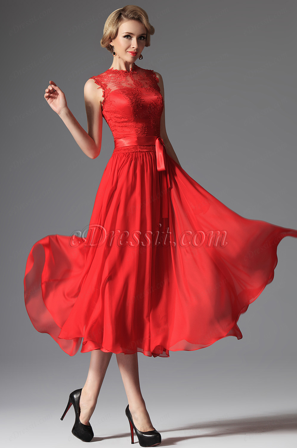 Robe ceremonie rouge pas cher