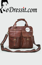 eDressit Leather Men's Messenger Shoulder Bag Briefcase