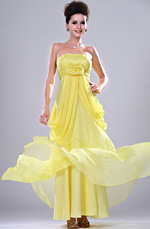 eDressit New Bright Yellow Strapless Evening Dress (00112403)
