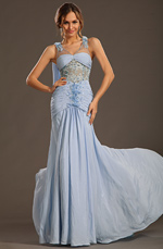 eDressit 2013 F/S Fashion Show Handgefertigt Blumen Blau Abendkleid (F00133332)