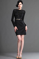 eDressit Länge Träger Elegant Schwarz Party Dress Arbeitklied (03122000)