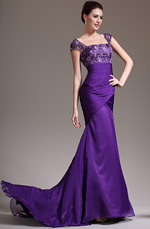 eDressit 2013 New Stylish Cap Sleeves Purple Evening Dress (02132406)