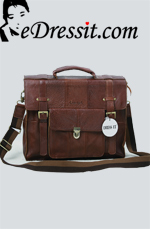 eDressit Leather Men's Messenger Shoulder Bag Briefcase