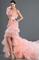 eDressit One Shoulder Pink Flowers Evening Dress (02121401)