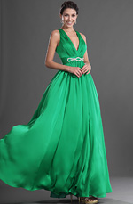 eDressit Grün V Ausschnitt Sexy Abendkleid (00129204)