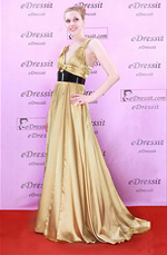 eDressit Gold Jessica Alba  Sexy Prom Gown Evening Dress