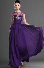 eDressit Elegant Lila Gefaltet Abendkleid (02120206)