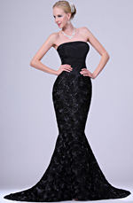 eDressit New Elegant Black Strapless Gown with Train (00109700)
