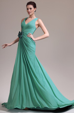 eDressit 2013 Neue Artikel Elegant Grün V-Ausschnitt Abendkleid (00138404)