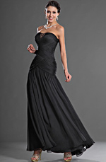 eDressit Trägerlos Schwarz Elegant Abendkleid (00129900)