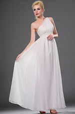 eDressit Elegant White One Shoulder Evening Dress (00112707)