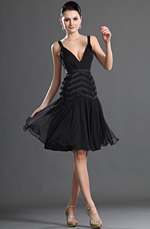 eDressit Sexy Tiefe V-Ausschnitt Schwarz Cocktail Abendkleid (04123600)