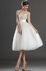 eDressit Lovely Short Strapless Lace Bodice Wedding Dress (01130107)