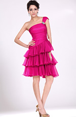 eDressit Neu Reizend  Rosarot Ein-Schulter Ballkleid (04116812)