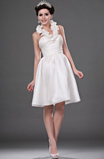 eDressit Hot Style White Halter Knee Length Wedding Dress (01111307)