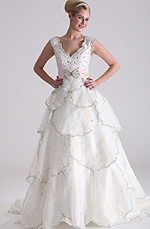 eDressit White Beades Prom Gown (28101507)