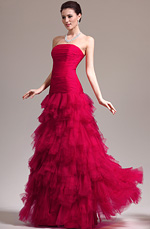 eDressit 2013 New Stunning Red Strapless Pleated Evening Dress Prom Gown (02133702)