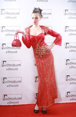 eDressit Red Elegant embroidery Gown Evening Dress with Jacket