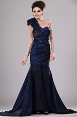 eDressit Einschulter Faltig Abendkleid (00113205)