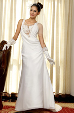 eDressit Pure White Beaded Wedding Gown