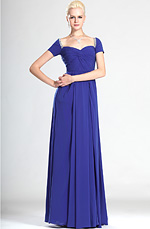eDressit Kurze Ärmel Blau Abendkleid (00124505)