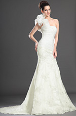 eDressit Lordly  One Shoulder Lace Wedding Dress (01130407)
