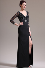 eDressit 2013 New Sexy V Neck Lace Black Mother of the Bride Dress (26135000)