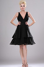eDressit Sexy Klein Schwarz V-Ausschnitt Party Kleid (04110800)