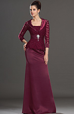eDressit Elegant Wine Lace Mother of the Bride Dress Day Dress (26132617)
