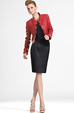 eDressit Neue Artikel Rot Leder Kurz Jacke (03111702)