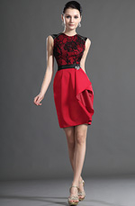 eDressit Elegant Ärmlos Rot mit Spitze Kleid für Braut´s Mutter (26124802)